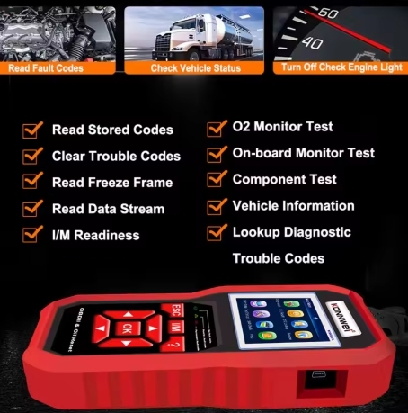 KONNWEI OBD2 KW851 Car OBD 2 Scanner Professional Diagnostic Tools Vehicle Maintenance Reset-Tool Auto Engine Check Code Reader