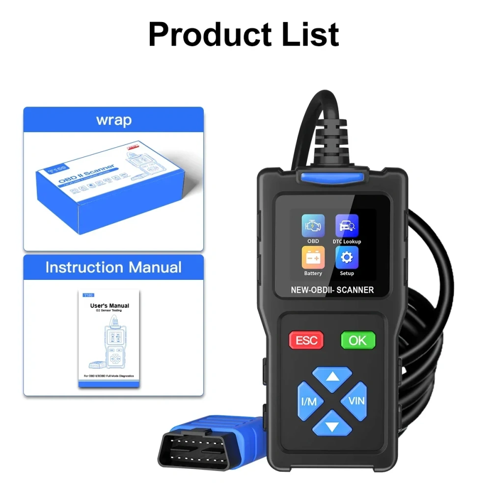 Best quality JDiag T100 OBD II Scanner Tool Professional Automotive Diagnostic Scanner OBD2 Troubleshooting Tool Car Code Reader