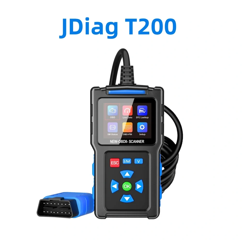 JDiag T200 Car OBD2 Scanner Fault Code Reader Digital Display Automobile Diagnostic Tool Car Engine Analyzer I/M Ready Tester
