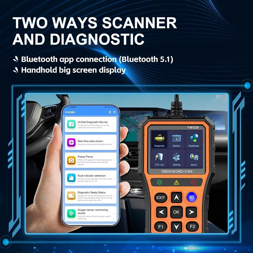 OBD2 Engine Code Reader For APP Scanner Automotive Diagnostic Scanner Battery Life Check and Evaluation Car Diagnostic Tool