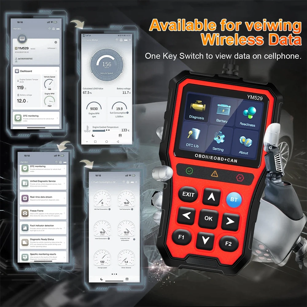 OBD2 Engine Code Reader For APP Scanner Automotive Diagnostic Scanner Battery Life Check and Evaluation Car Diagnostic Tool