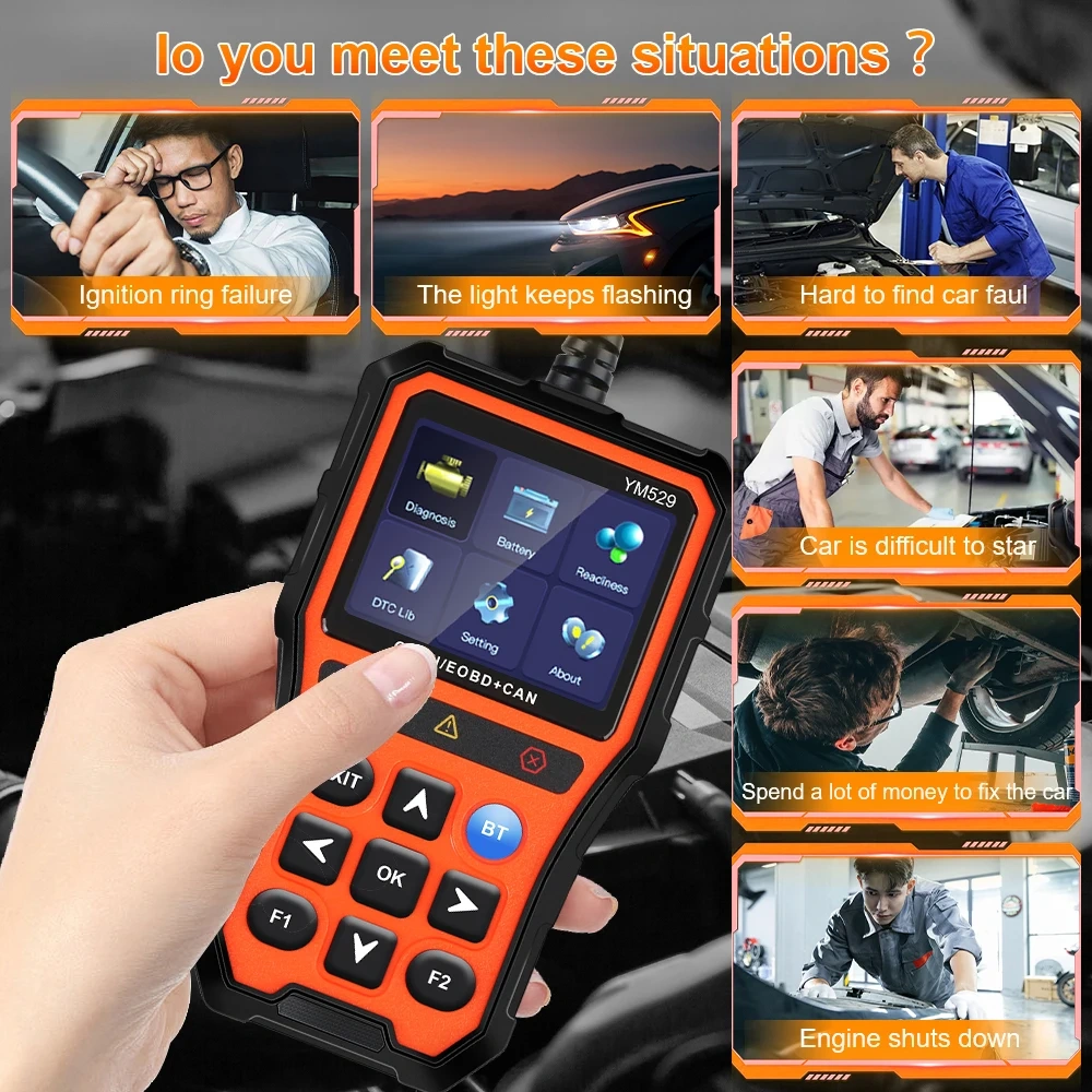 OBD2 Engine Code Reader For APP Scanner Automotive Diagnostic Scanner Battery Life Check and Evaluation Car Diagnostic Tool