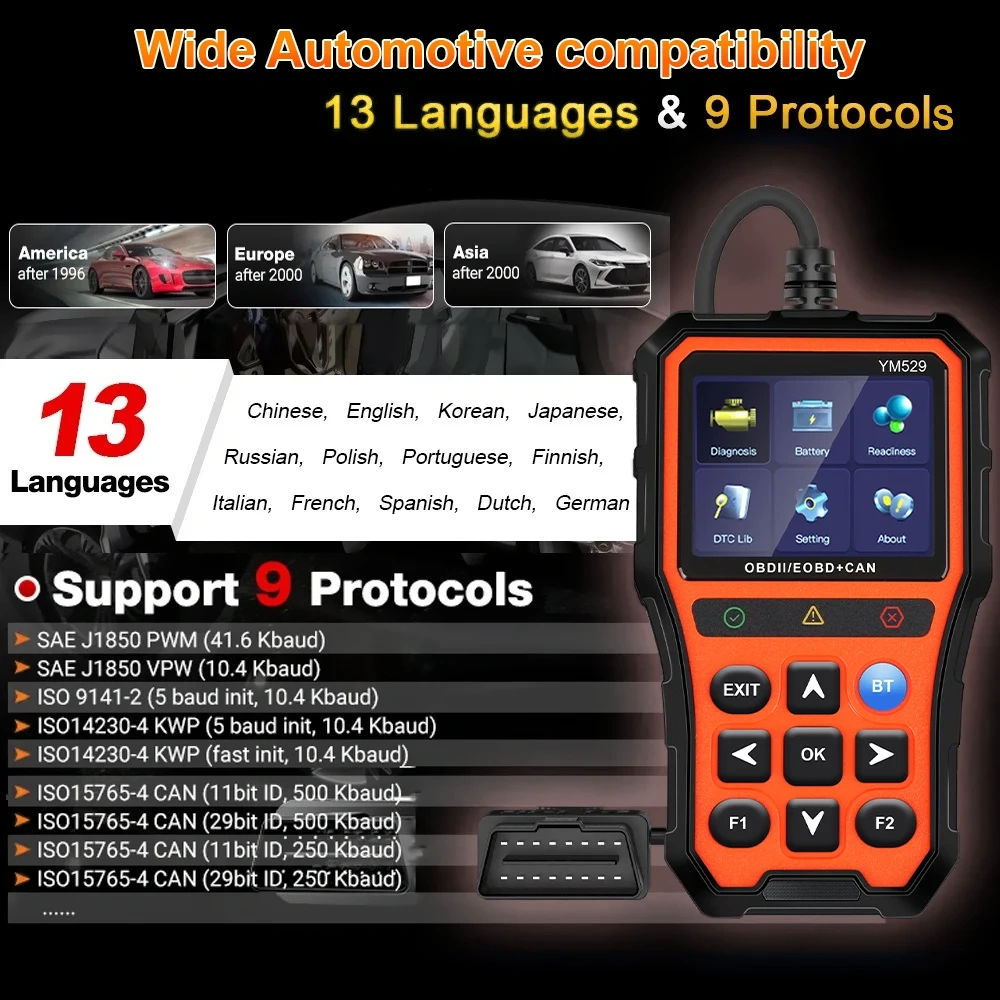 OBD2 Engine Code Reader For APP Scanner Automotive Diagnostic Scanner Battery Life Check and Evaluation Car Diagnostic Tool