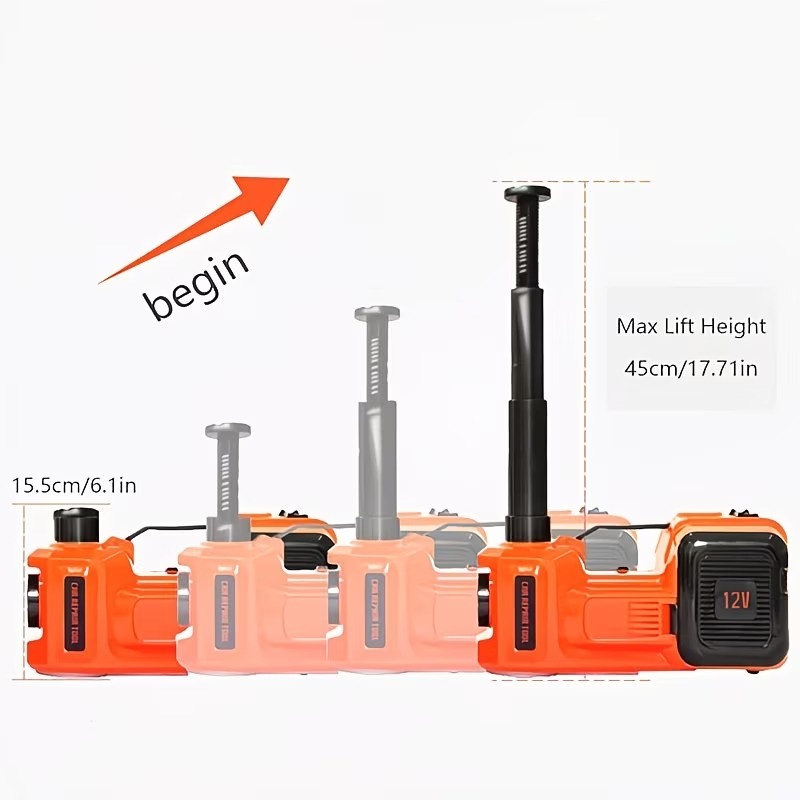5-Ton Electric Car Jack — Electric Jack Kit with Impact Wrench and Tire Inflator Pump; Features Built-in Air Pump and LED Light; Suitable for Tire Changes and Garage Repairs on SUVs, MPVs, Sedans, and Trucks.