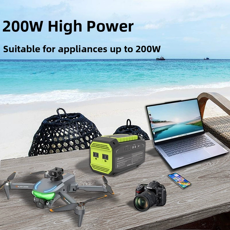 A1 200W Home Use Portable Power Station Lithium Ion Battery Rechargeable Emergency Solar Generators for Outdoor Camping
