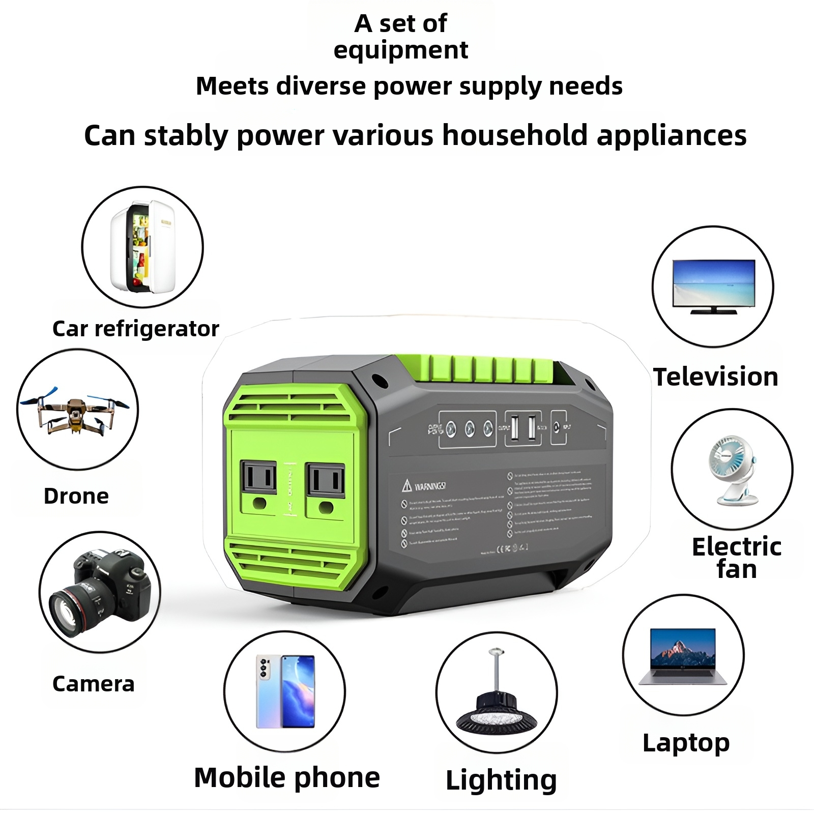 A1 200W Home Use Portable Power Station Lithium Ion Battery Rechargeable Emergency Solar Generators for Outdoor Camping