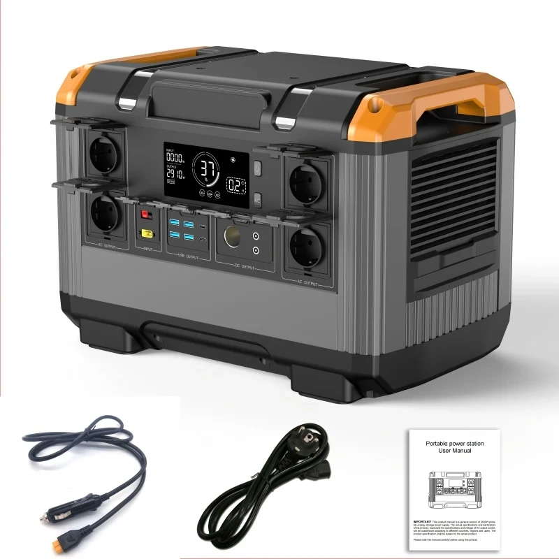 2400W Portable Charging Station, 2160Wh LiFePO4 Battery, Solar Generator with 2400W AC Output, Suitable for Garden Parties
