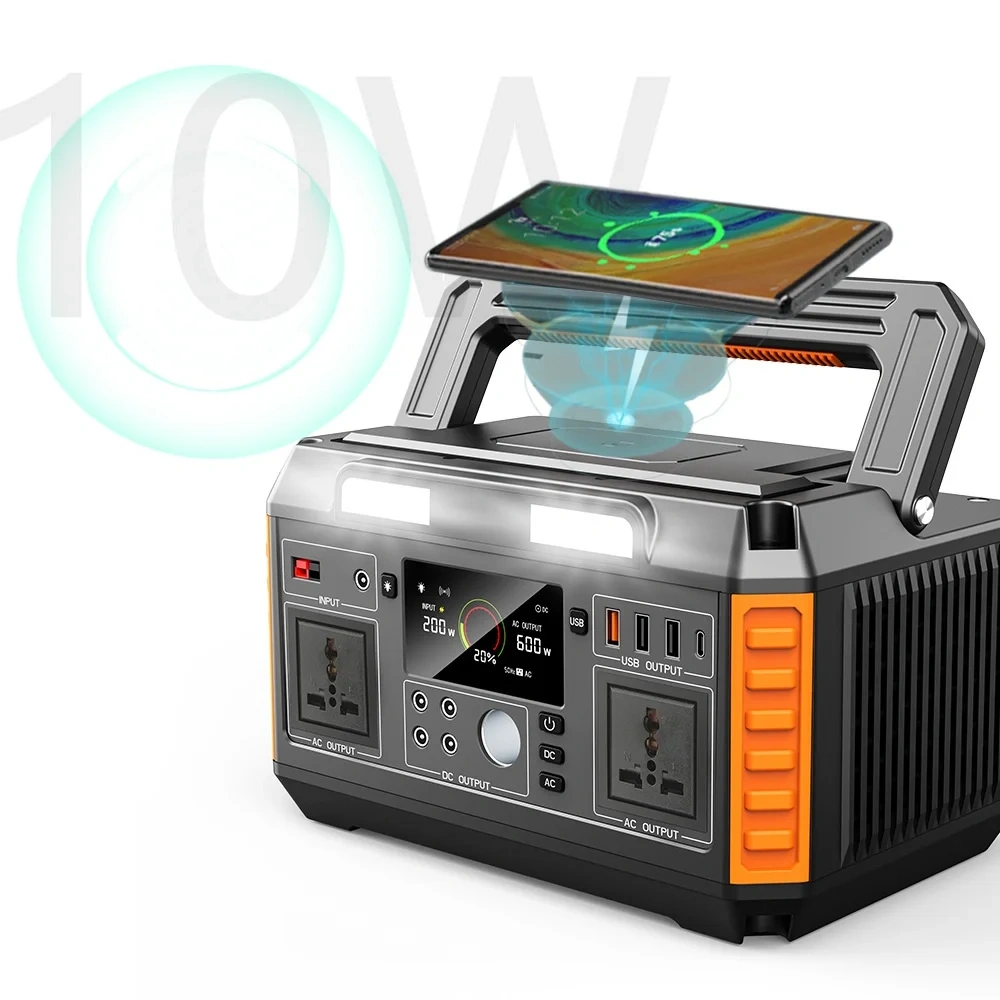 600W Portable Solar Power Station Outdoor Mobile Energy Storage 520wh Lithium Ion Battery MPPT Controller Car For Home Use