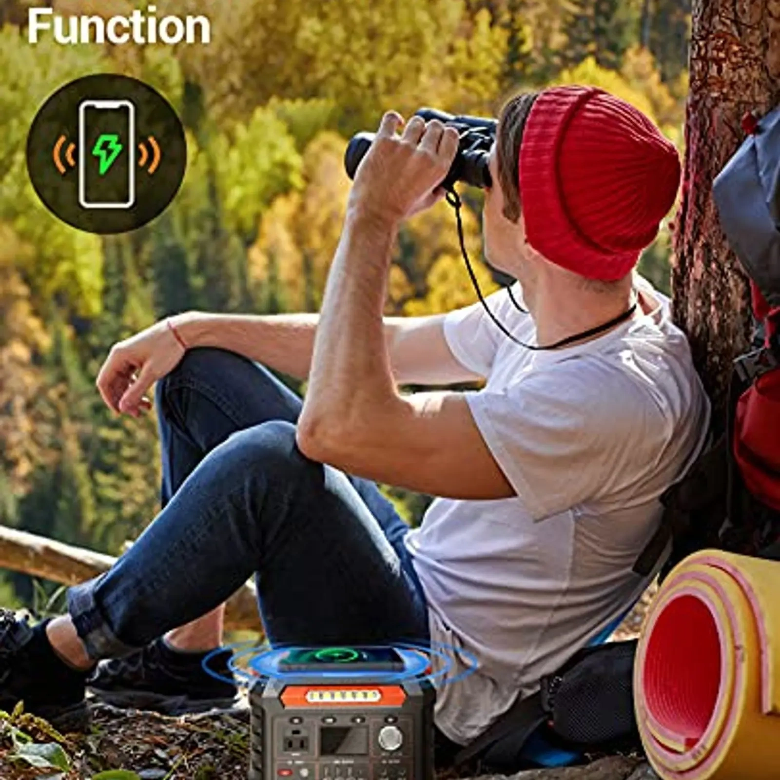 300W Portable Power Station 299Wh/80818mAh Solar Generator, Pass-Through Charging Backup Battery with AC Outlet Pure Sine Wave,