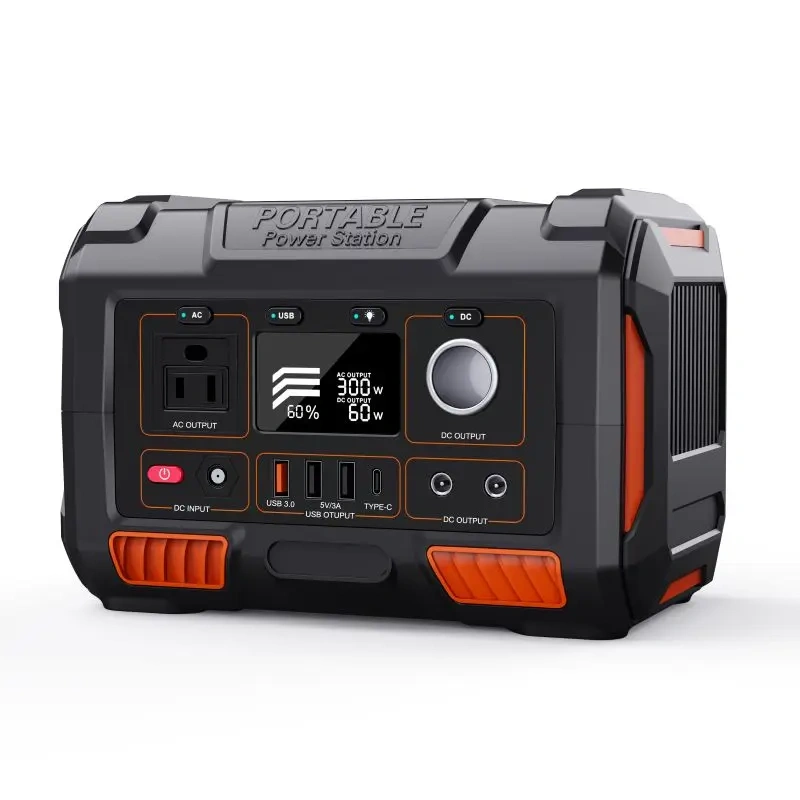 300W 270Wh Portable Solar Power Station With Jump Starter & Cigar Lighter US Standard Socket Energy Storage for RV