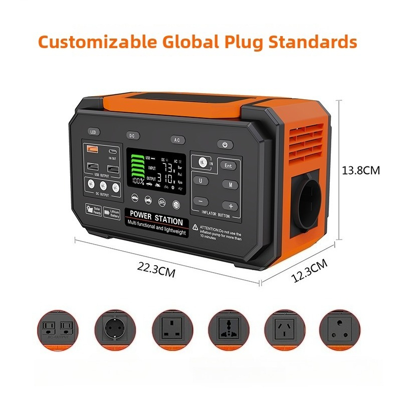 300W 270Wh Portable Outdoor Power Station | Charging & Air Inflation&Lighting | Multi-Output Ports