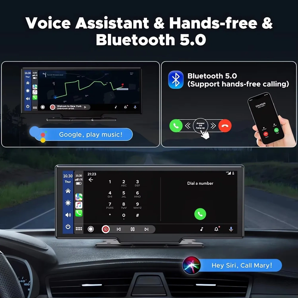 4K 3840*2160P Dual Lens Dash Cam 10.26 Inch Carplay Android Auto GPS 5G WiFi FM BT Black Box Truck Camera Drive Recorder