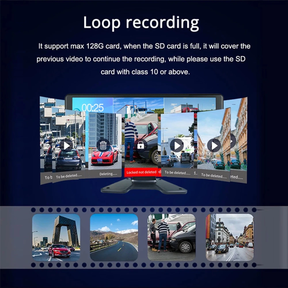 iPoster  10.36" Touch Screen Quad Monitor DVR Video Recorder 4x 1080P 4PIN Rear View Reversing Camera For Truck Caravan Trailer