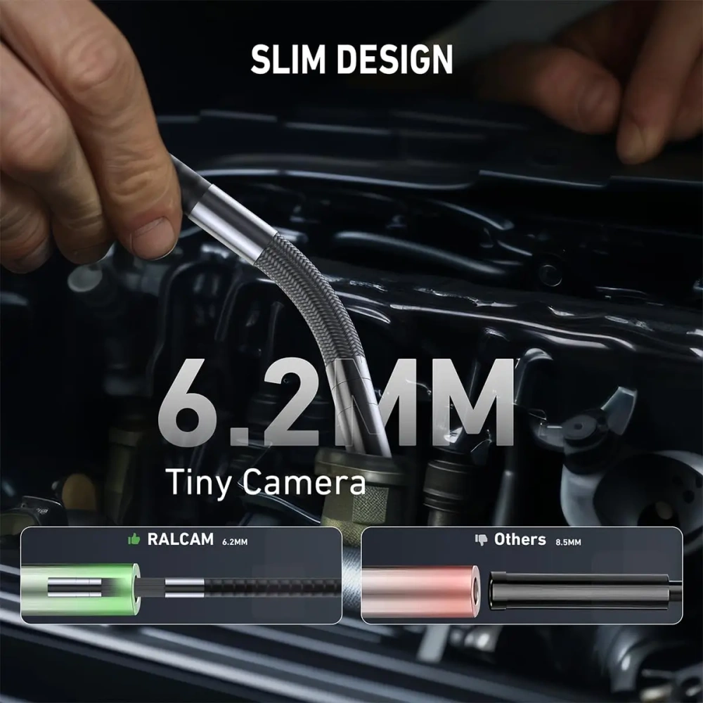 720 Degrees All Way Steering Industrial  Endoscope for Car Pipe Inspection Sewer Camera Borescope with 5 Inch