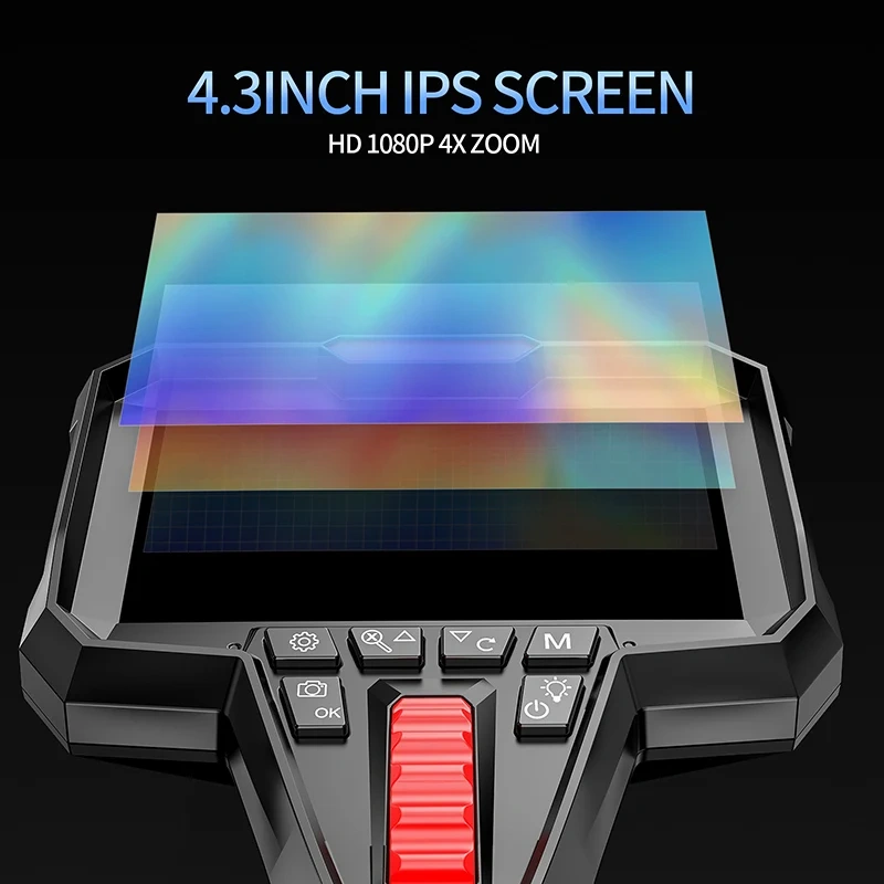 Articulating Borescope with 4.3 INCH IPS Screen Industrial Endoscope with Articulated Probe LED for Wall Automotive
