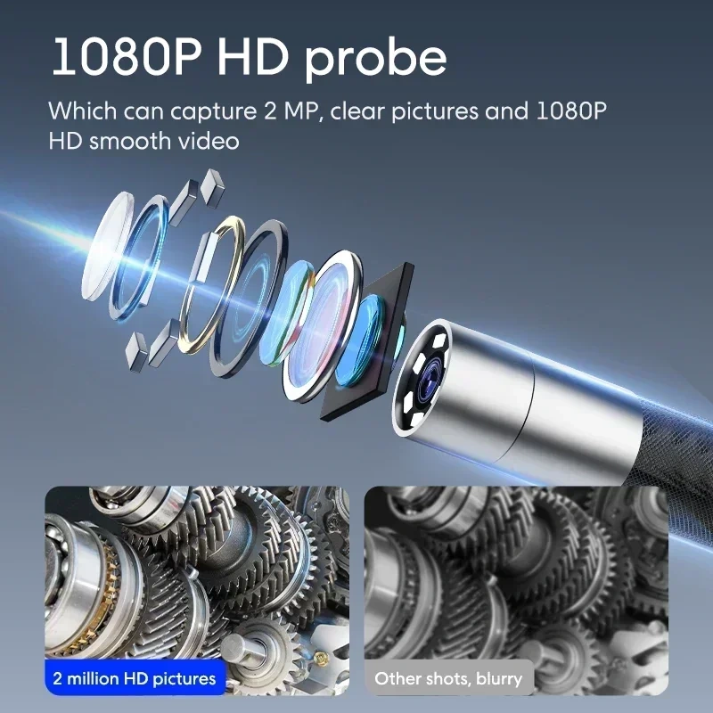 720 Degrees All Way Steering Industrial  Endoscope for Car Pipe Inspection Sewer Camera Borescope with 5 Inch