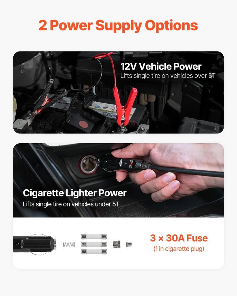 SucceBuy 5T Electric Car Jack Electric Scissor Jack 12V Tire Changer with Electric Impact Wrench & LED Light for Sedan SUV Truck
