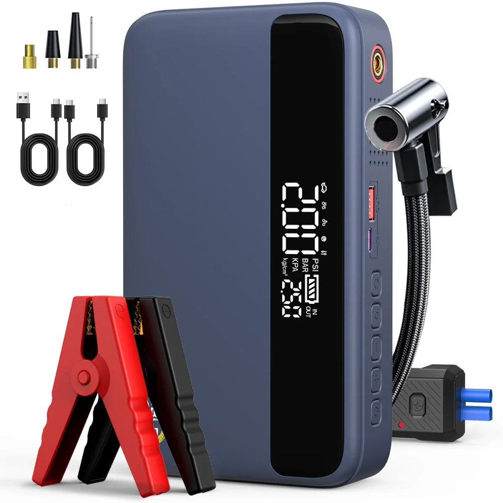Car Jump Starter 26800mAh Power Bank Portable Air Compressor 12V Starting Device for Car Battery Emergency Starter
