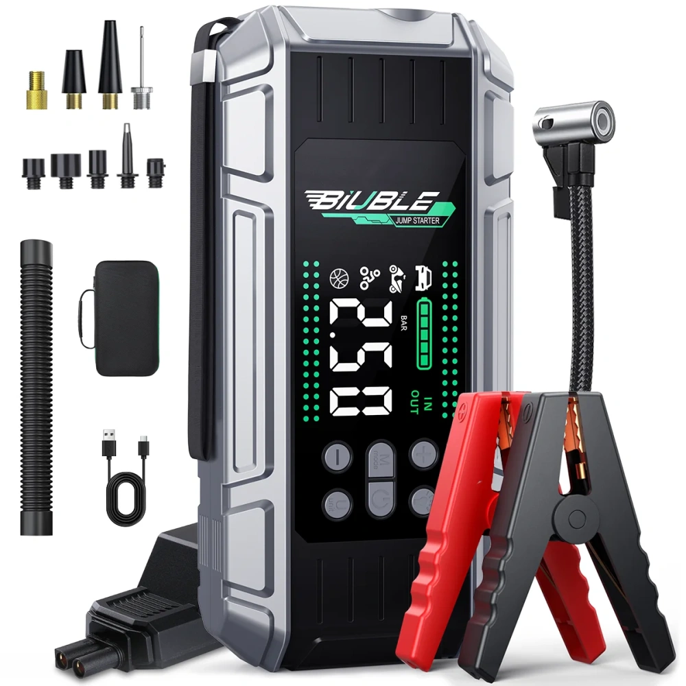 Car Jump Starter 26800mAh Power Bank Portable Air Compressor 12V Starting Device for Car Battery Emergency Starter