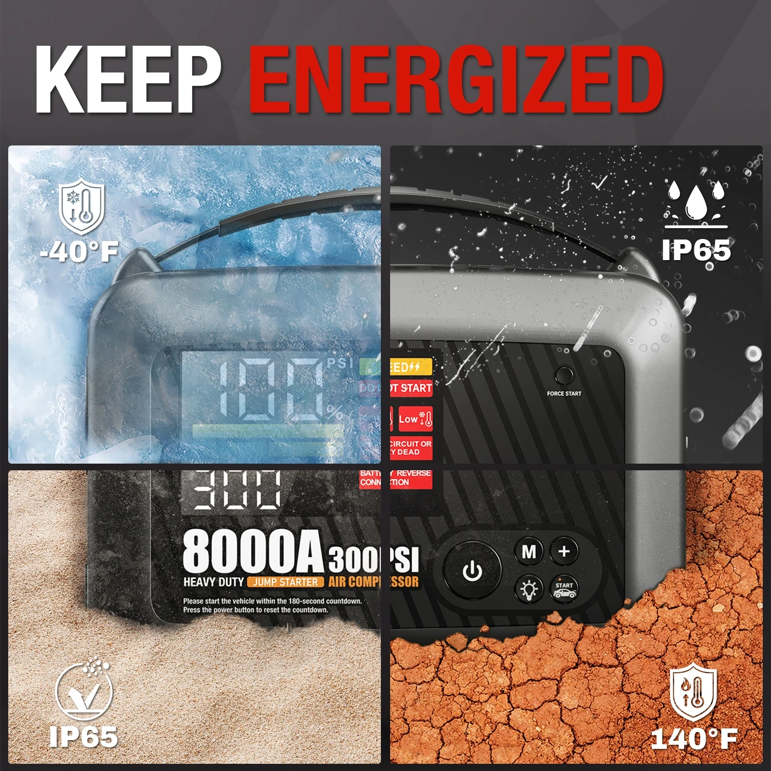 Professional Heavy Duty Car 8000A Jump Starter Powerful Car 12V Car Battery Starter Booster Starting Device