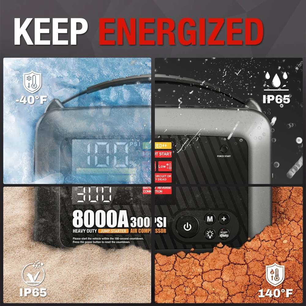 Professional Heavy Duty Car 8000A Jump Starter Powerful Car 12V Car Battery Starter Booster Starting Device