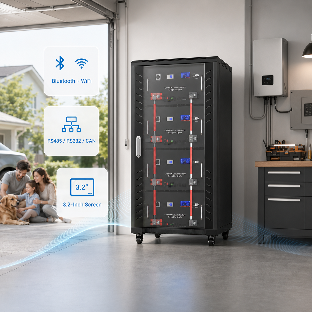 51.2V 280Ah 14.3kWh LiFePO4 Home Energy Storage Battery System with Intelligent BMS
