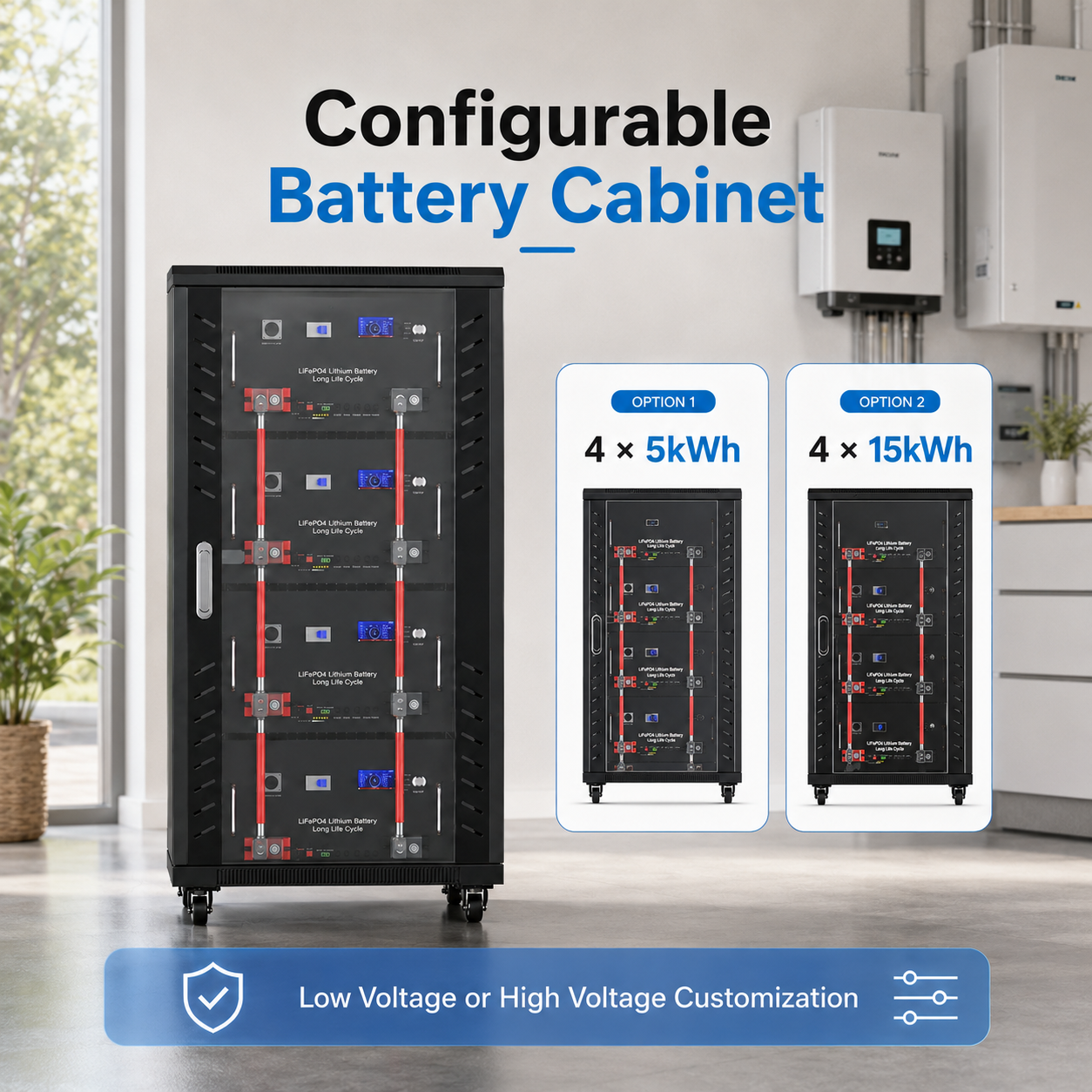 51.2V 280Ah 14.3kWh LiFePO4 Home Energy Storage Battery System with Intelligent BMS