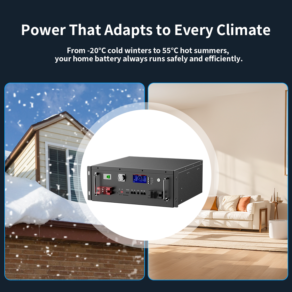 5.12KWH 51.2V 100Ah High-Capacity Home Battery Storage System with Smart Control