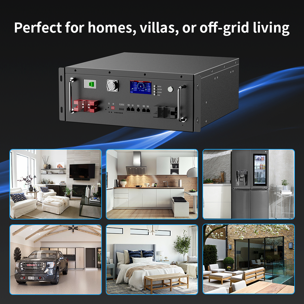5.12KWH 51.2V 100Ah High-Capacity Home Battery Storage System with Smart Control