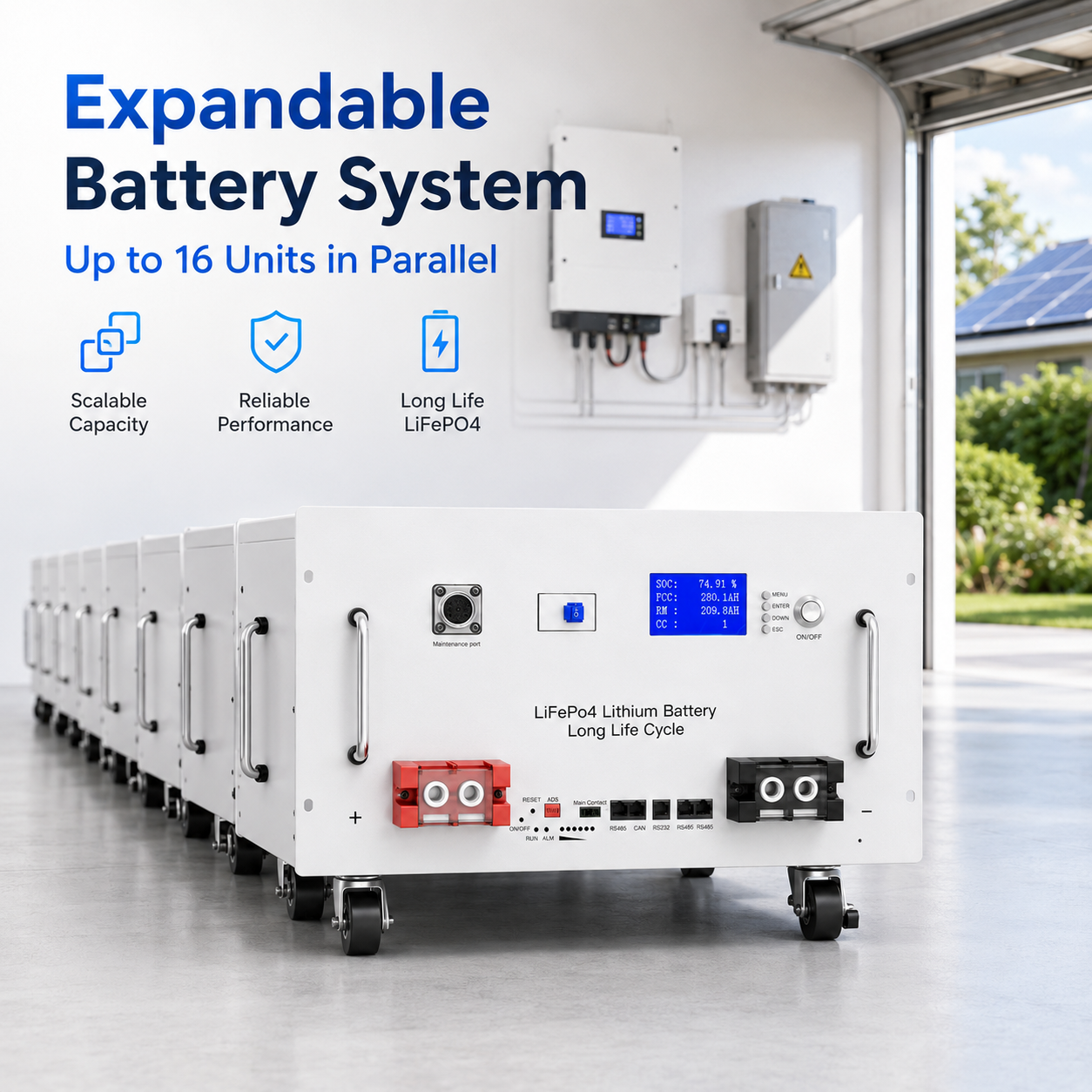 25.6V 280Ah LiFePO4 Home Energy Storage Battery | 7.16kWh Solar Battery System