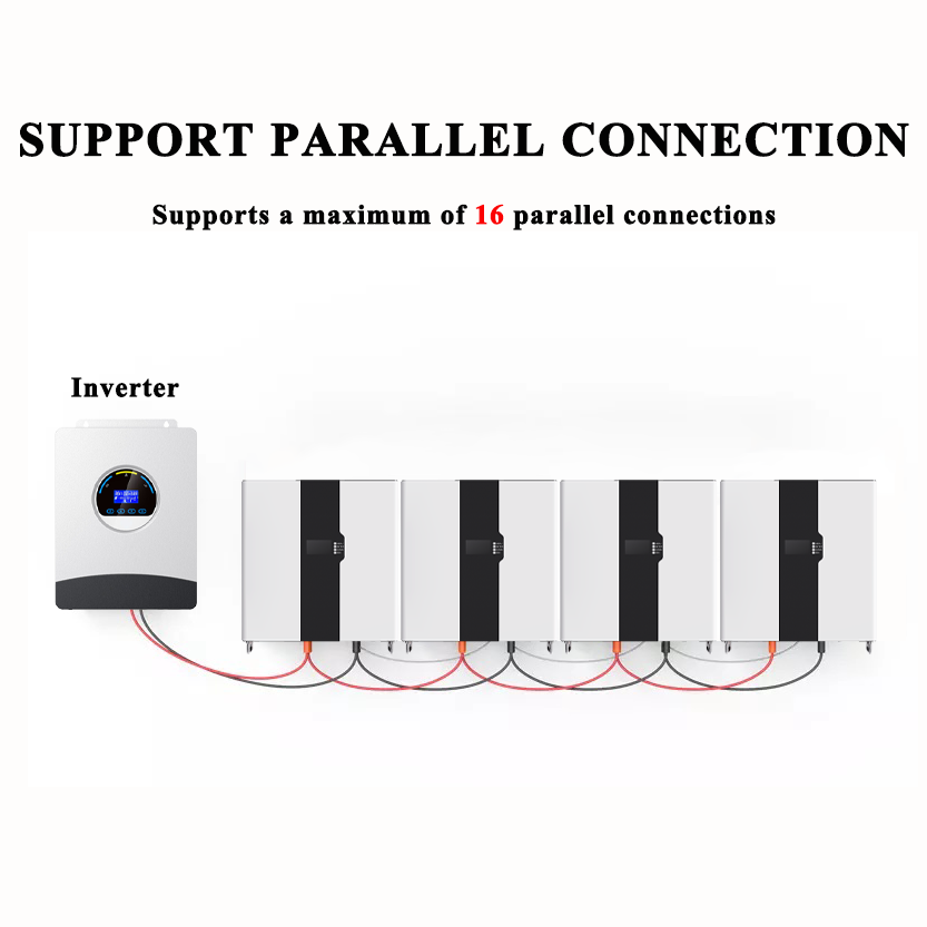 51.2V 100Ah LiFePO4 Wall-Mounted Home Energy Storage Battery | 5.12kWh Solar Battery System