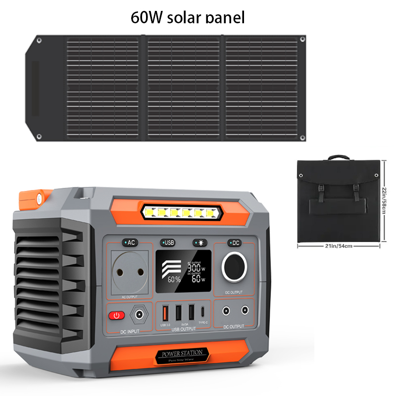 300W Portable Power Station 270Wh/72800mAh Solar Generator, Pass-Through Charging Backup Battery with AC Outlet Pure Sine Wave