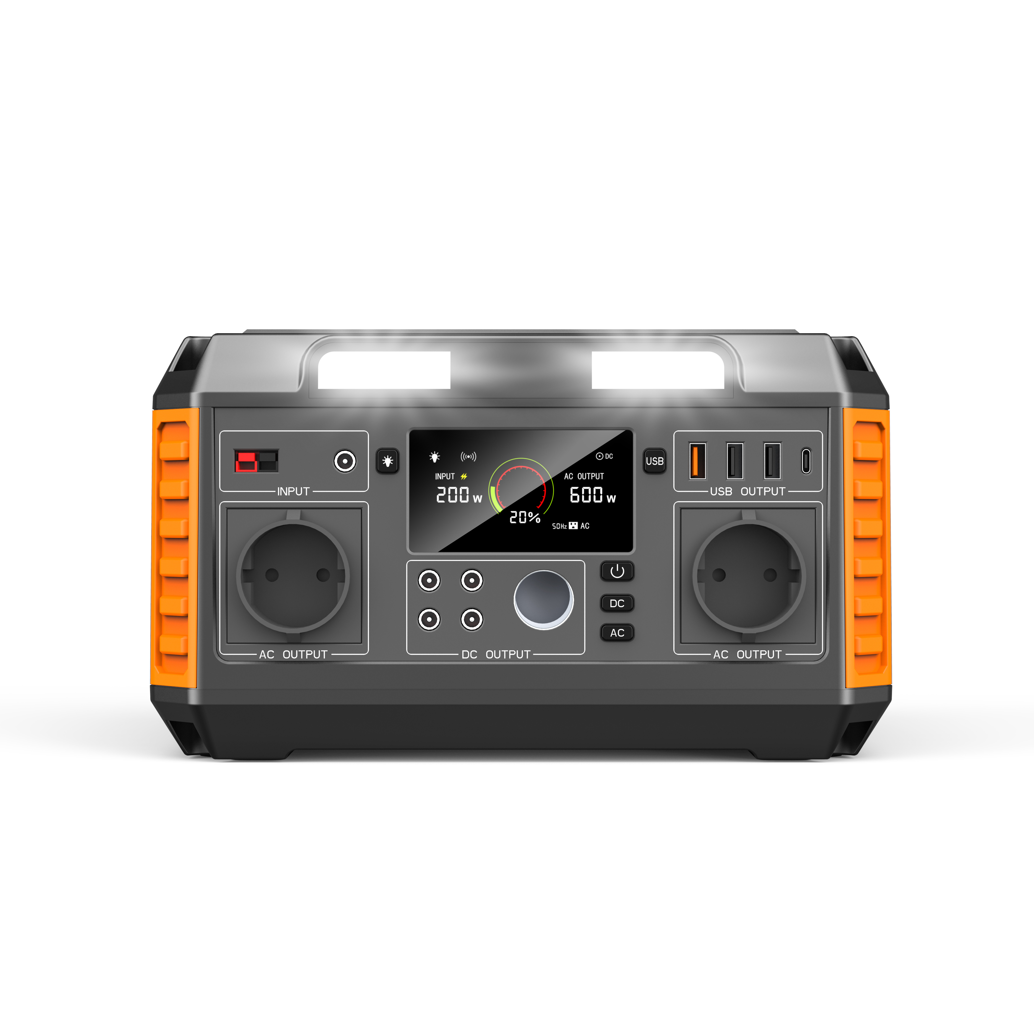 600W Portable Solar Power Station Outdoor Mobile Energy Storage 520wh/140400mAh Lithium Ion Battery MPPT Controller  for Outdoor camping, home emergency power supply