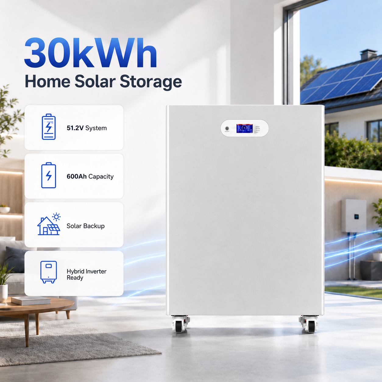 16kWh All-in-One Home Energy Storage System | 51.2V 314Ah LiFePO4 Battery with 6.2kW Inverter