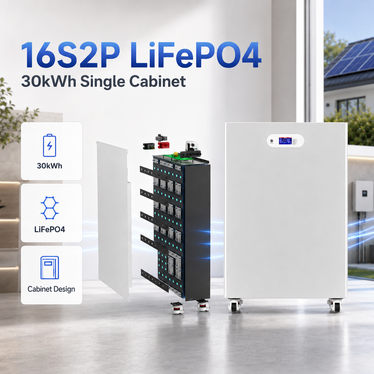 16kWh All-in-One Home Energy Storage System | 51.2V 314Ah LiFePO4 Battery with 6.2kW Inverter