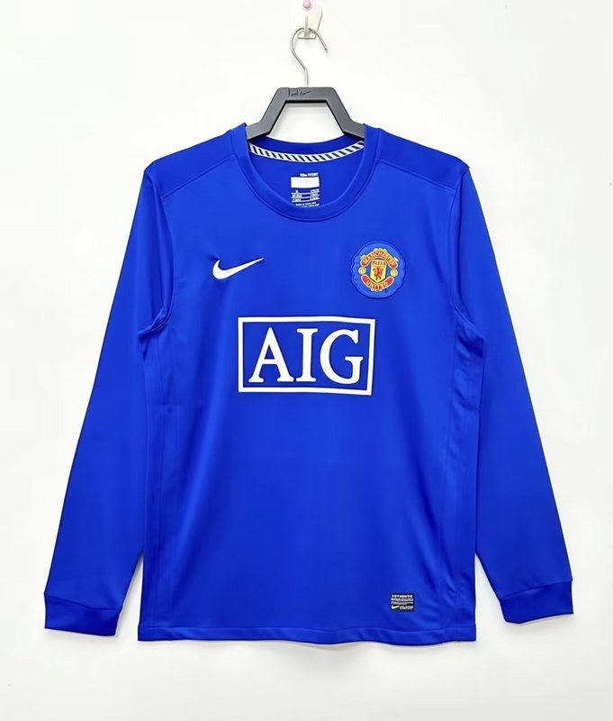 2008-2009 Retro Manchester untied 3RD blue  long sleeves  jersey