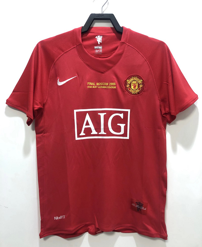2007-2008 Retro Manchester United  Home jersey UEFA Champions League  version