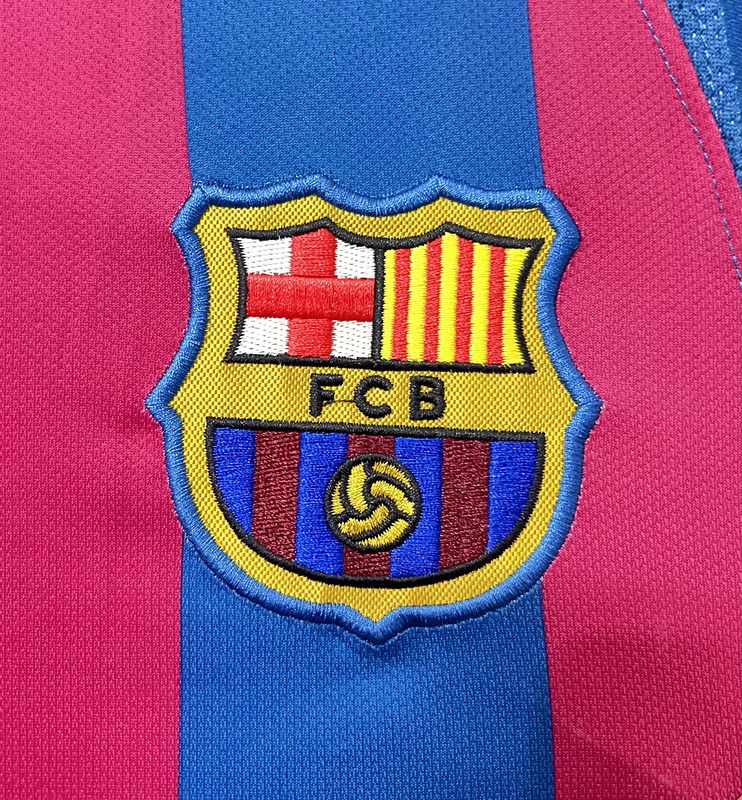 2005-2006  Retro Barcelona Home  long sleeves  jersey UEFA Champions League version