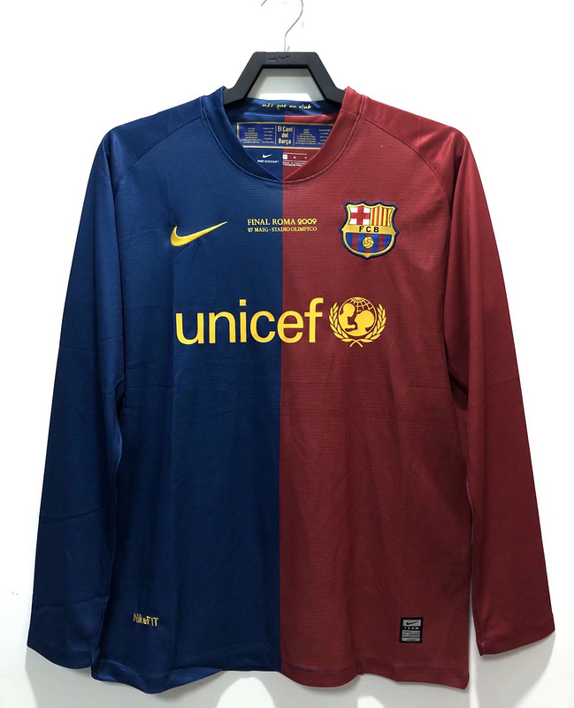 2008-2009  Retro Barcelona Home  long sleeves  jersey UEFA Champions League version
