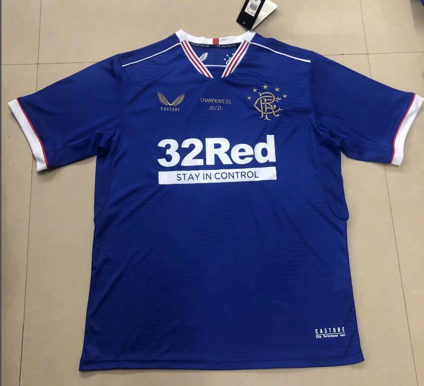 2000-2001   Retro Glasgow  Rangers F.C  Home   jersey Champion Edition