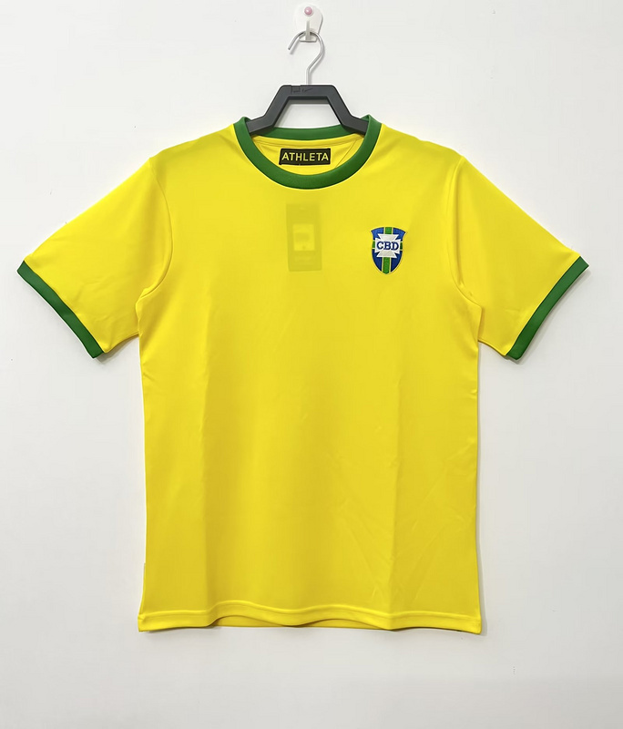 1970   Retro  Nation  Brazil  Home  jersey