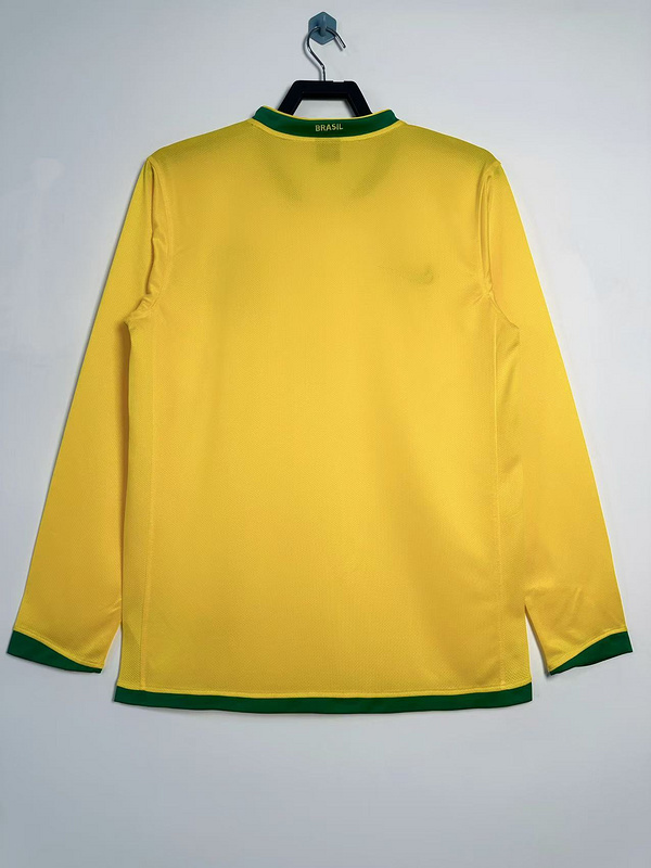 2006  Retro  Nation  Brazil  Home  long sleeves  jersey