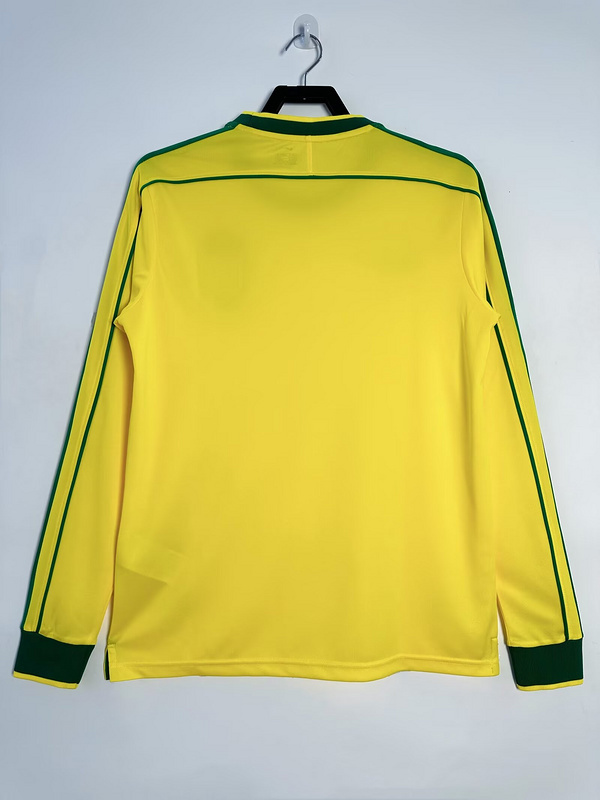 1998  Retro  Nation  Brazil  Home  long sleeves  jersey
