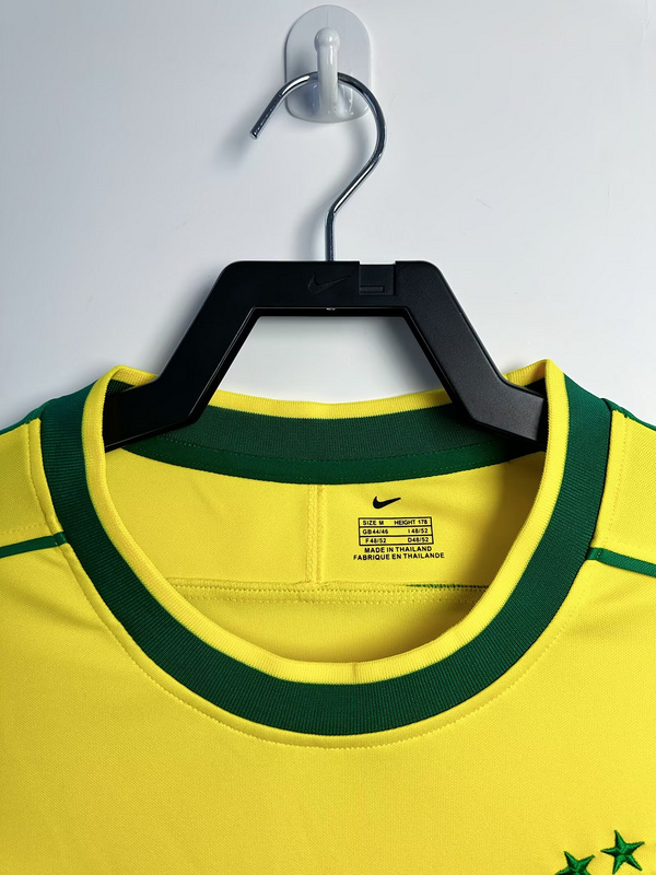 1998  Retro  Nation  Brazil  Home  long sleeves  jersey