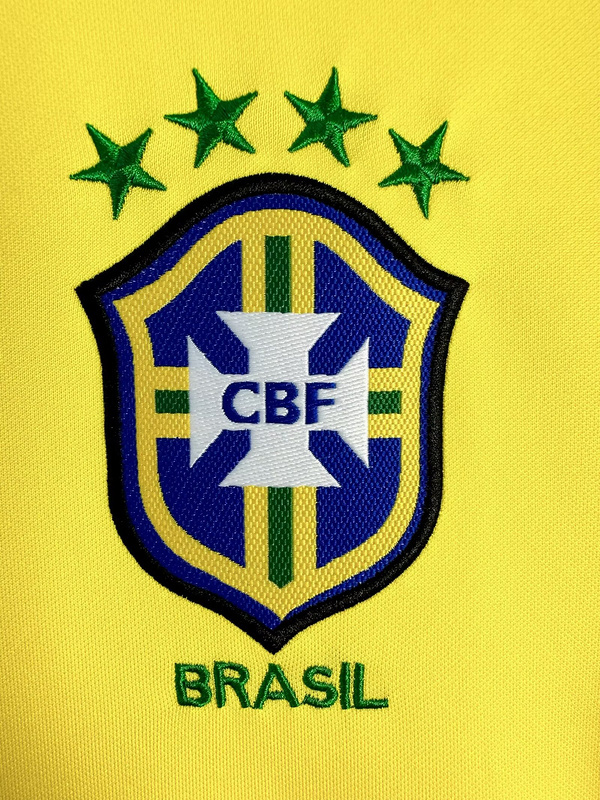 1998  Retro  Nation  Brazil  Home  long sleeves  jersey