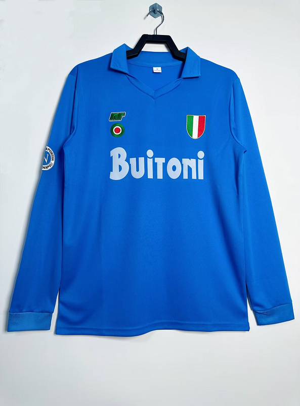 1987-1988 Retro Naples  Home long sleeves jersey