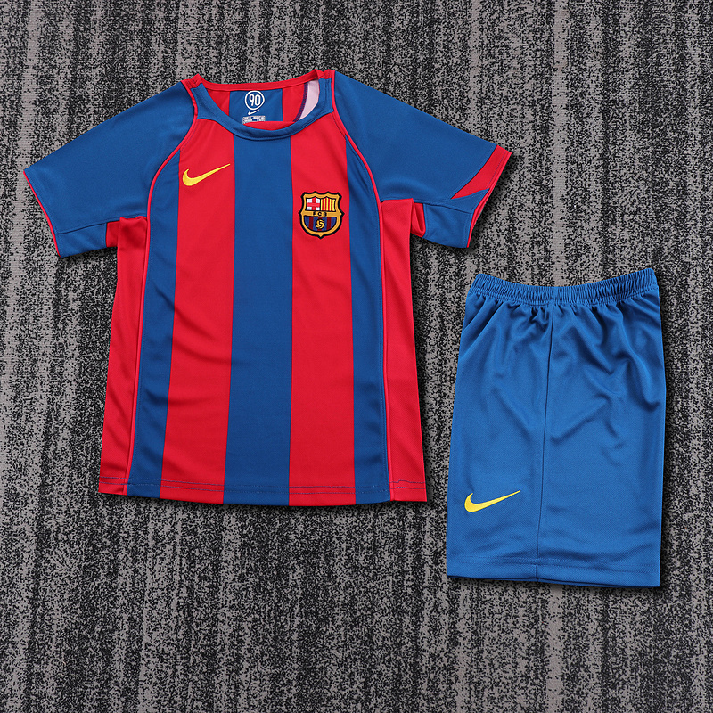 2004-2005  Retro  Barcelona  Home  Kids kits jerseys