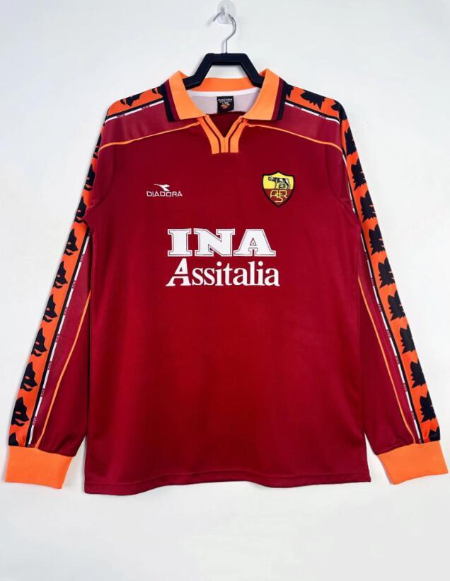 1998-1999 Retro  AS Roma  Home long sleeves   jersey