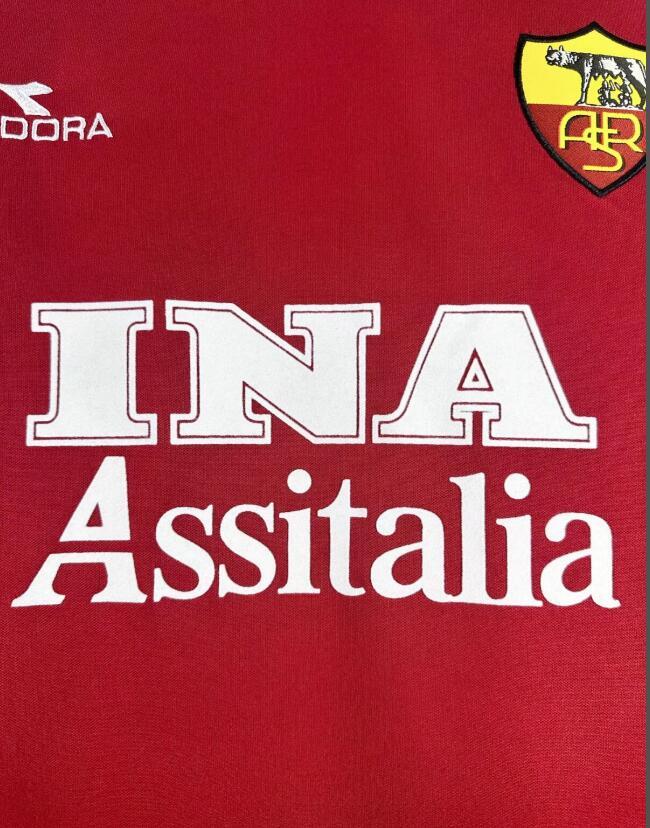 1998-1999 Retro  AS Roma  Home long sleeves   jersey