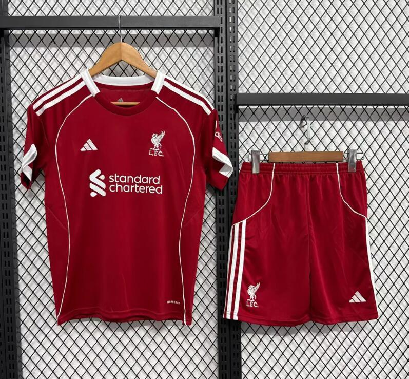 2025/26 Liverpool Home Kids Jersey Kits(Jersey+Shorts)